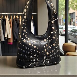 Studded Black Hobo Bag NWT